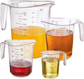 DaYammi Measuring Cups 4-Piece, Unbreakable Food-Grade Plastic Measuring Cup for Dishwasher, 1/2/4/8-Cup Nesting Liquid Measuring Cups for Prepping, Baking, Cooking, Readable Markings, Clear