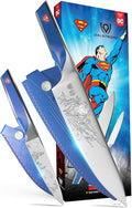 Dalstrong Knife Set-2pc- DC SUPERMAN™ Licensed Edition-8" Chef Knife & 4" Paring Knife-Premium German Stainless Steel-POM Handle Kitchen Knife Set-Leather Sheaths
