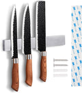 Enkrio Knife Magnetic Strip - Upgraded 11.8 Inch Stainless Steel Magnetic Knife Holder for Wall with 3M Type, Magnet Knife Strip Bar Rack for Kitchen Utensil & Tool Holder