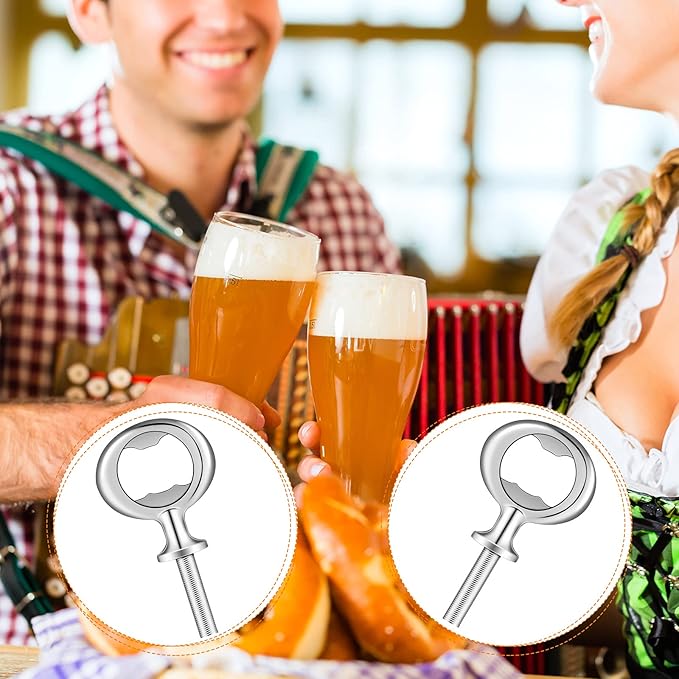 Metal Bottle Opener Kit Blank Bottle Opener Stainless Steel Open Inserts Hardware for Wedding Wine Party DIY Project Craft Wood Turning(Silver,30 Pieces)