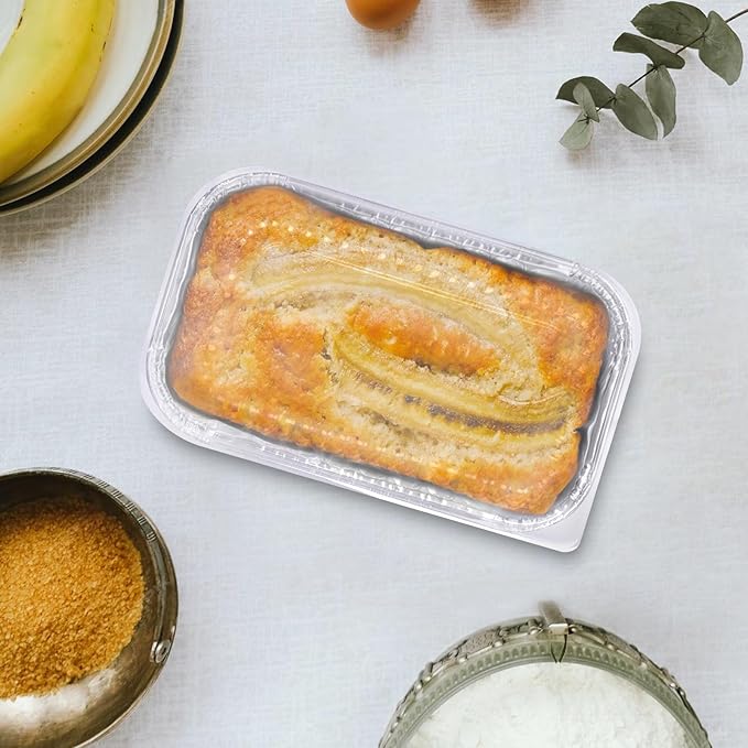 Small Aluminum Pans with Lids, 50 Pack Disposable Aluminum Loaf Pans 6x3.5x2 Inch, Thick Foil Pans Cookware for Baking Cakes, Bread, Meatloaf, Mini