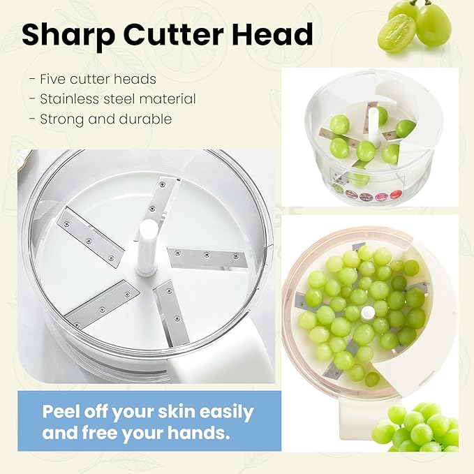 Electric Grape Peeling Machine, Garlic Peeling Machine, Automatic Peeler, Garlic Peeler Skin Remover Commercial Fruit Rechargeable Milk Tea Fruit Shop Special Equipment (White)