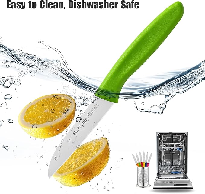 Stainless Steel Paring Knife Set (6 Pieces),Ultra Sharp Vegetable and Fruit Knife, Colorful Paring Knife with Straight Edge,Small Kitchen Knife with PP Plastic Ergonomic Handle