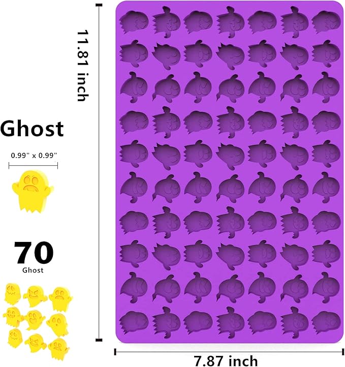Halloween Ghost Molds with Scraper- Premium Silicone Candy Mold for Festive Treats and Decorations (1 PCS ghost)