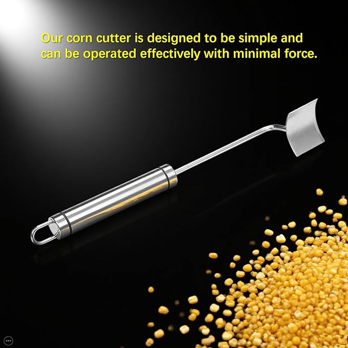 2025 NEW Long Handle Stainless Steel Corn Stripping Tool StripChef Corn Peeler for Corn on the Cob – Easy to Clean a must-have small tool in the kitchen (1 Pack)