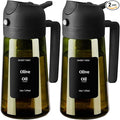 2PCS Olive Oil Dispenser and Oil Sprayer – 16oz/470ml Glass Light-Proof Oil Pourer for Kitchen, Air Fryer, Cooking, Salad, and BBQ