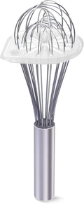 Whisk Wiper - Wipe a Whisk Easily - Multipurpose Kitchen Tool Made In USA - Includes 11" Stainless-Steel Whisk - Cool Baking Gadget, A Great Gift For Men & Women (2pc Whisk Wiper Set, Clear)