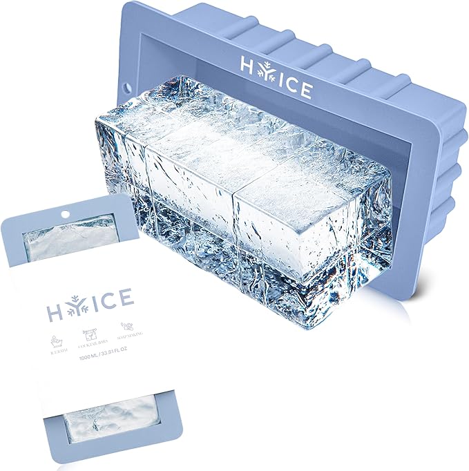 Heavy Duty 2.5lb Ice Block Mold for Ice Bath, Coolers, DIY and soap making, Large ice cube tray, Large silicone molds, ice bath tub, big ice cube tray, blue ice packs for coolers