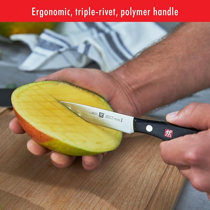 ZWILLING Twin Signature 7-pc Kitchen Knife Set with Block, Chef Knife, Paring Knife, Utility Knife, Knife Sharpener, Kitchen Shears