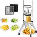 French Fry Cutter with 1/4" Blade, Commercial Vegetable Fruit Chopper, Stainless Steel Potato Cutter, Manual Heavy Duty Cutter for Potatoes Onion Peppers Mushrooms