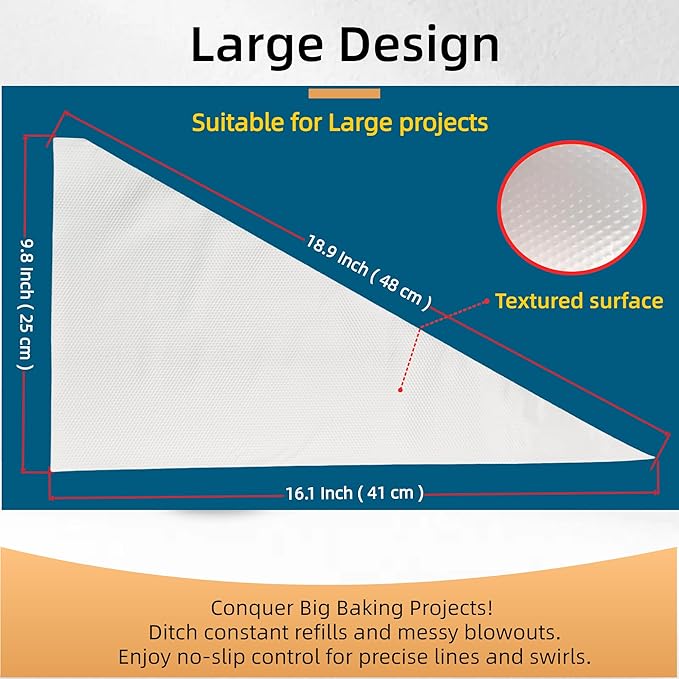 L 18 Inch Large Piping Bags,100 Pack Disposable Pastry Bags,Thick Anti-Burst Icing Piping Pastry Bags For Frosting Decorating Cake Cupcake Cookie (L 18 Inch-100 Pack)