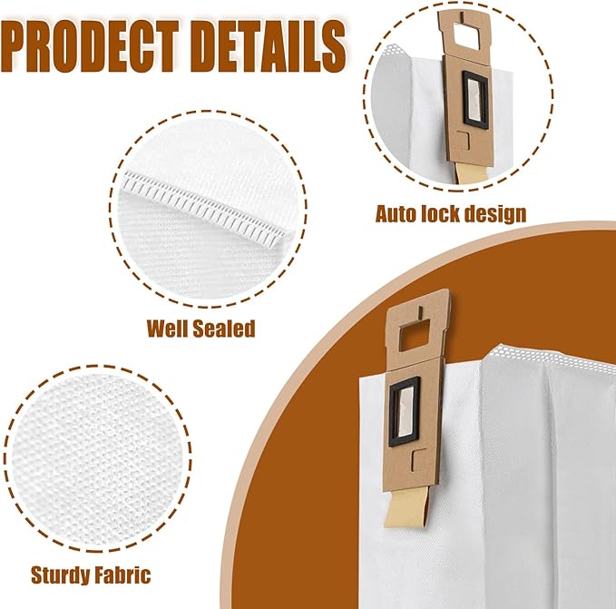 6 Pack Replacement Dust Bags Compatible With Roborock S7 S7+ T7 T7 Plus Auto-Empty Dock Vacuum Bags Accessory Parts