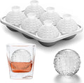 Nax Caki 3D Ball Crystal Ice Cube Tray, Large Ball Silicone Fun Shapes Whiskey Ice Mold with Funnel for Cocktails, Bourbon,Brandy, Whiskey Gifts for Men