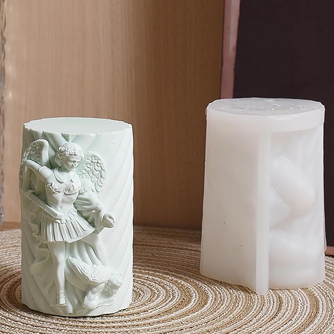 Religion Cylinder Nativity Jesus Angel Soap Resin Casting 3D Nativity Scene Candle Making Molds