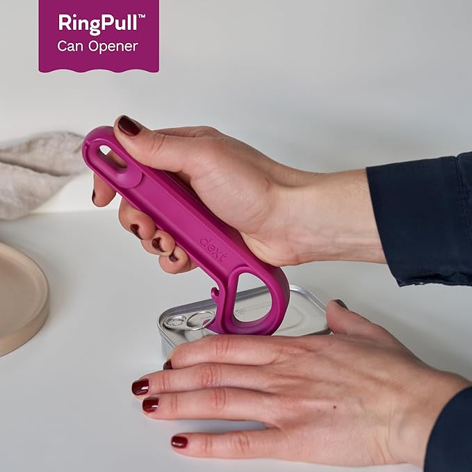 Ring Pull & Pop Top Can Opener (Teal) Easy Open Any Pull Tab Cans for Seniors, Soda, Pet Food, Cat Cans, Beer, Parkinsons Aids for living Gifts, Gadgets for People with Arthritis, kitchen gadgets.