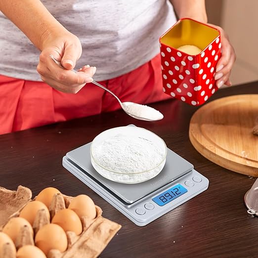 Kitchen Scale, Digital Food Scale, Gaoscale Grams and Ounces Scale High Accuracy with Tare Function for Cooking Scale, Baking Scale Jewellery Scale, 9 Units, 2 Tray 3000g by 0.1g Small