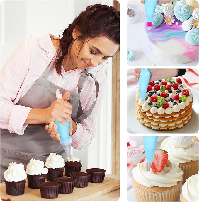 Uten 60PCs Cake Decorating Supplies Kit, Cake Decorating Stand Set with 11'' Cake Turntable, 48 Numbered Icing Piping Tips, 2 Spatulas, 3 Icing Comb Scraper, 1 Scissor, 1 Piping Bags, Baking Tools