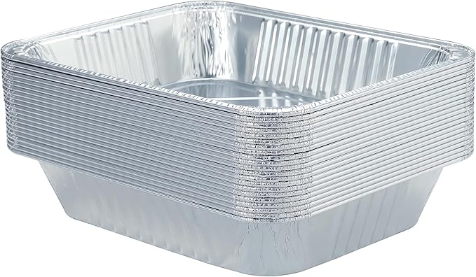 Aluminum Pans 9x13 Disposable Foil Pans (10 Pack) Half Size Deep Steam Table Pans Extra Thick for Baking, Cooking, Roasting, Heating, Serving & Lining Steam-Table Trays
