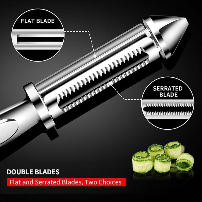 MAD SHARK Ultra Sharp Peeler,Flat/Serrated Blade 2 in 1–10 Years No-Rust,I-Shaped Stainless Steel Peelers,Vegetable Peeler with Ergonomic Non-Slip Handle,Potato Peelers for Kitchen 2pc