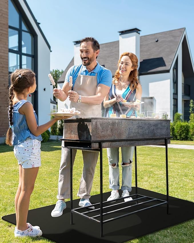 40 x 60inch Under Grill Mat for Outdoor Grill, Double-Sided Fireproof Grill Pad,Perfect for Outdoor Barbecue Spots,Fireproof, Waterproof Grill Floor Pads Fire Pit Mat Fireplace Mat