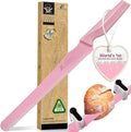 2025 Upgrade Bread Knife for Homemade Bread, World‘s 1st Double Serrated Knife with 5 Thickness Adjustable Slicing Guide, Stainless Steel Bread Cutter, Razor Sharp for Sourdough, Pink
