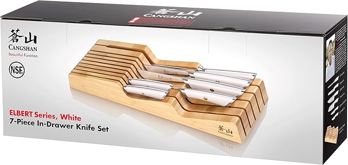 Cangshan ELBERT Series German Steel Forged 7-Piece In-Drawer Set, Bamboo (White)