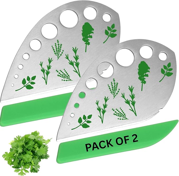 Herb Stripper – 9-Hole Stainless Steel Herb Peeler for Quick Leaf Stripping – Multi-Purpose Kale, Rosemary, and Basil Stripper with Cutting Edge – Durable & Easy to Clean Kitchen Gadget (2)