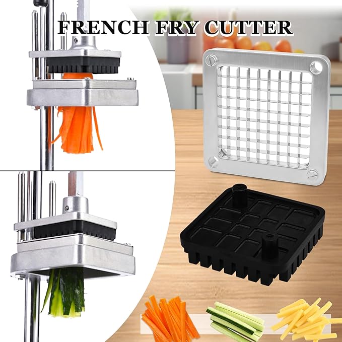 2 PCS Replacement Chopper 3/8" Blade, Commercial Vegetable Chopper Dicer, French Fry Cutter Stainless Steel Blade for Fruit Cutting Machine Tomato Onion Pusher Block