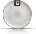 Organic Shape Restaurant Dinner Plates 11.65 ", Commerical Grade Catering Stoneware Plates in Ir-regular Organic Shape, Chip & Scratch Resistant, Glossy Reactive Glaze Grey, Case of 12