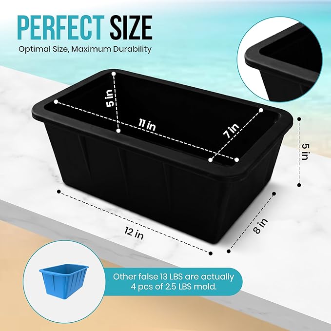 Extra Large Ice Block Mold (3-Pack) – 13 lbs Silicone Ice Brick Maker for Ice Bath & Cold Plunge – Giant Cube for Recovery, Muscle Relief & Coolers, Dishwasher Safe