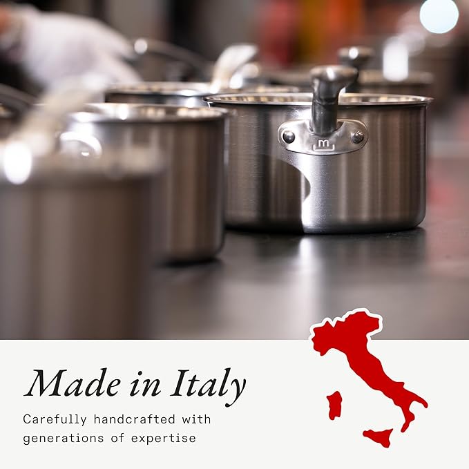 Made In Cookware - 12-Inch Stainless Steel Frying Pan - 5 Ply Stainless Clad - Professional Cookware - Crafted in Italy - Induction Compatible