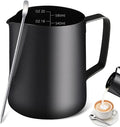 Milk Frothing Pitcher, 20OZ/600ML Stainless Steel Espresso Steaming Pitcher Coffee Milk Frother Cup with Decorating Art Pen for Espresso Machine, Milk Frother, Latte Art
