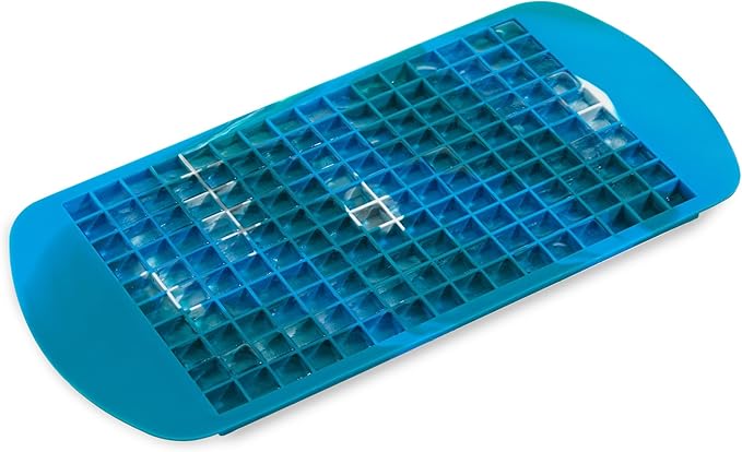 Host Mini Ice Cube Tray, Makes 160 Cubes, Durable Silicone Trays, Perfect for Cocktails, Whiskey, Bourbon, Margarita, Mojito, Iced Coffee, Home Kitchen Essentials, Set of 1, Blue Marble
