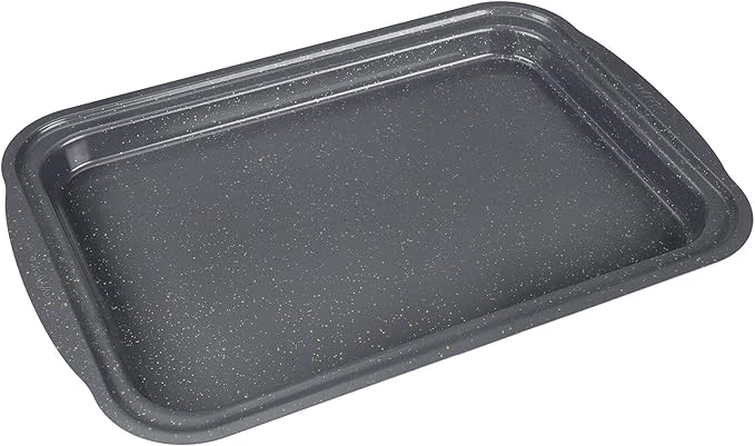 casaWare 17.5 x 12 x 1-Inch Cookie Sheet with 1.5-Inch Handles, Ultimate Series Commercial Weight, Ceramic Non-Stick Coating (Silver Granite)