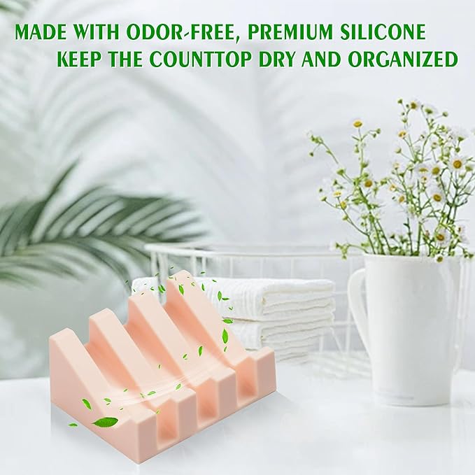 Self Draining Soap Dish,Silicone Suction Cup Soap Holder, Bathroom Soap Dish for Bar Soap,Can Extend Soap Life,Bathroom, Bath Tub, Kitchen Sink (4, Pink)