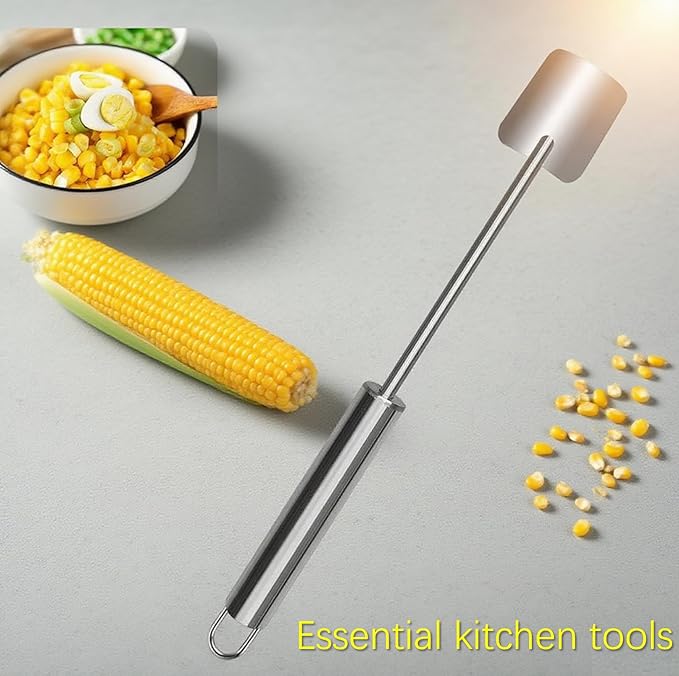 2025 NEW Long Handle Stainless Steel Corn Stripping Tool StripChef Corn Peeler for Corn on the Cob – Easy to Clean a must-have small tool in the kitchen (1 Pack)