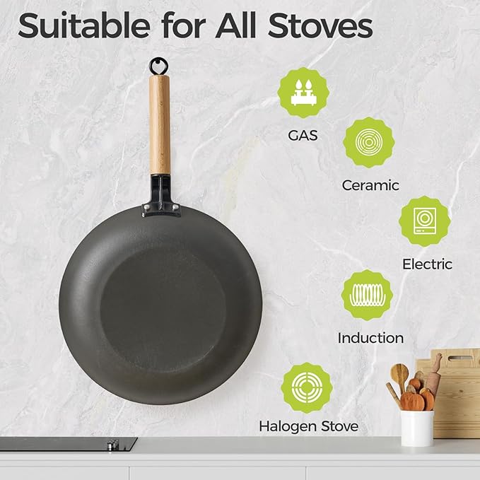 YUTANN 8&10&12 Inch Non-stick Frying Pans,Pre-seasoned Cast Iron Skillet Set with Detachable Handle,Lightweight,Dishwasher Oven Safe (500°F)