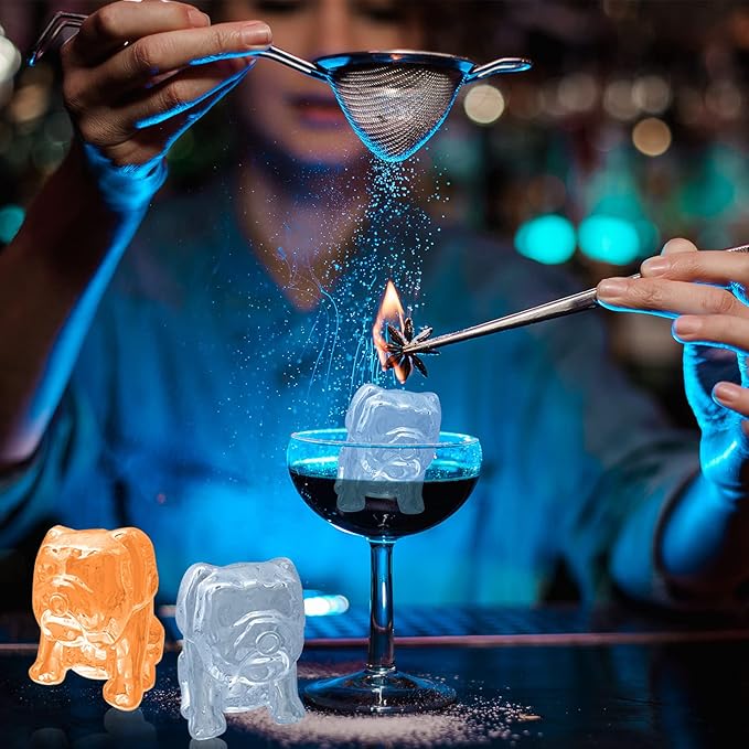 Nax Caki Bulldog gifts 3D Bulldog Ice Cube Mold Fun Shapes, 2.4" Large Craft Ice Mold, Big Dog Ice Cube Trays for Whiskey Cocktails Bourbon