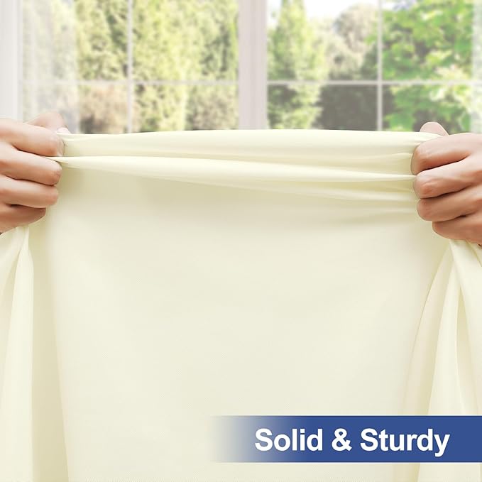 homing Rectangle Table Cloth Cover, Waterproof Polyester Elastic Fitted Tablecloth, Fits for 5 Foot Folding Tables, Washable Table Protector for Picnic, Camping, Outdoor (Cream Yellow, 30" x 60")