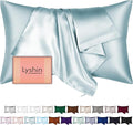Mulberry Silk Pillow Cases King Size with Hidden Zipper, Ultra Smooth and Soft Breathable Cooling Silk Satin Pillowcase for Hair and Skin, Gifts for Women Men (Haze Blue, 20x36 Inches, 1 Pack)