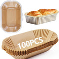 Air Fryer Liners Disposable, 9x5In Food Grade Air Fryer Liners, 100Pcs Loaf Pan Liners, Non-Stick Pre Formed Parchment Paper - Rectangle Parchment Paper Sheets for Baking Bread for Ninja DZ201
