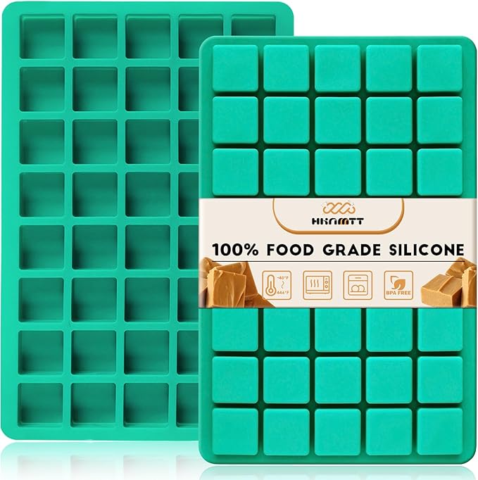 HKNMTT Square Candy Molds Silicone for Caramels Truffles Chocolate, 2 PCS 40 cavities for Baking, Food Grade Gummy Making Kit Wax Melts Moulds