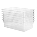 EGGKITP Full Size Clear Food Pans 6 pack 6 Inch Deep Pan Stackable Polycarbonate Food Pan for Restaurant Use BPA free freezer-safe Clear