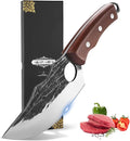 Chef Knife Kitchen Knives Japanese Butcher Knife Meat Cleaver, High Carbon Steel Hand Forged Full Tang Viking Knives with Sheath for Camping, Outdoor, BBQ, Home