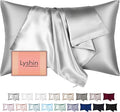 Mulberry Silk Pillow Cases Queen Size with Hidden Zipper, Ultra Smooth and Soft Breathable Cooling Silk Satin Pillowcase for Hair and Skin, Gifts for Women Men (Light Grey, 20x30 Inches, 1 Pack)