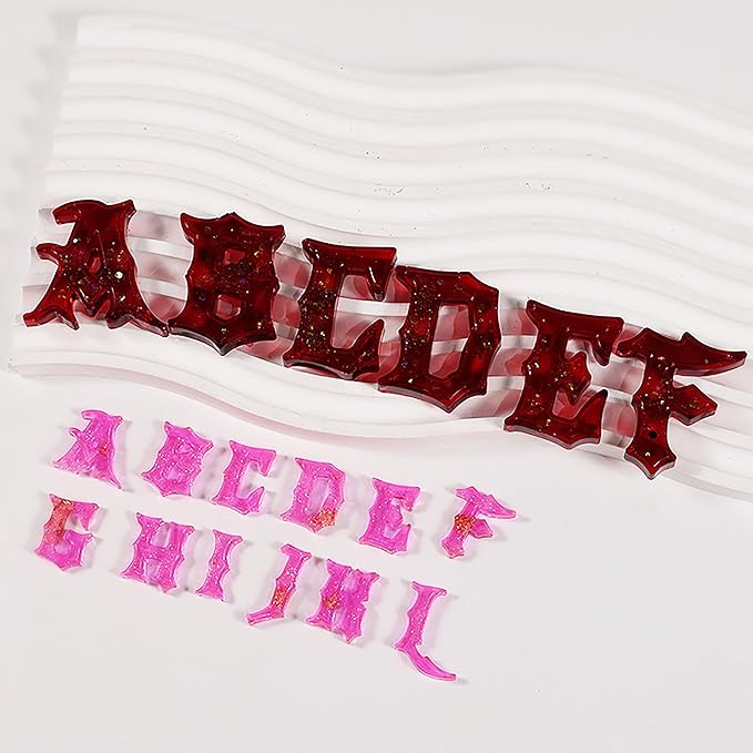 Gothic Mini Letter Alphabet Letter Resin Cylinder Candle & Resin Mold - Resin Casting Silicone Molds for Home Decor & Candle Making Wave Spiral Mold
