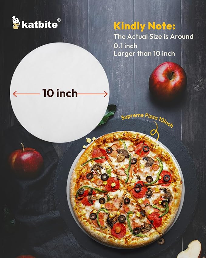Katbite 10 Inch Parchment Paper Rounds, 400Pcs Round Parchment Paper for Cake Baking, Air Fryer Liners, Freezing, Tortilla Press(2 Pack of 200Pcs)