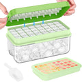 Ice Cube Tray with Lid and Bin, 32 pcs Ice Cubes Molds, Ice Trays for Freezer, Ice Cube Tray Mold, With 1 tray, Ice Freezer Container, Spill-Resistant Removable Lid & Ice Scoop, for Whiskey,Cocktail