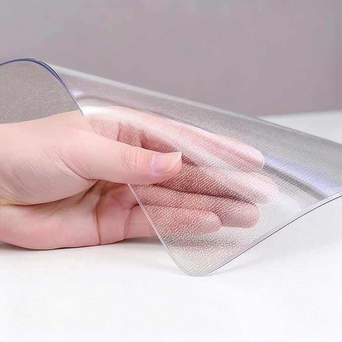 Frosted Table Protector 42 x 78 Inch, 1.4mm Thick Waterproof PVC Plastic Table Cover, Durable Table Pad for Dining Room, Kitchen, Writing Desk, and Coffee Tables