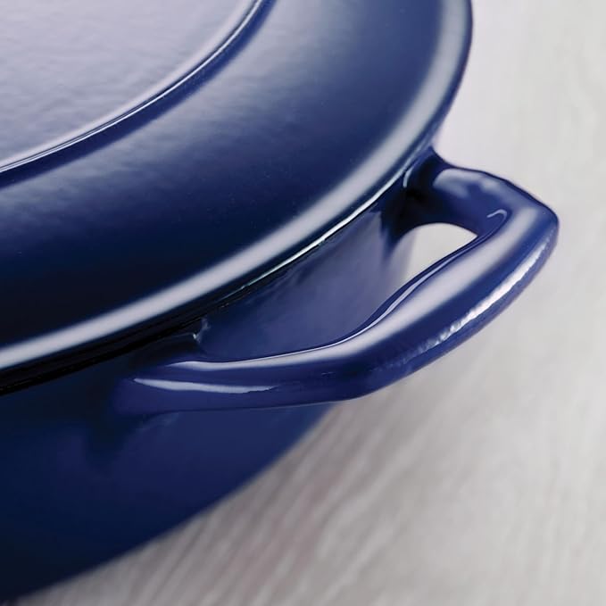 Tramontina Bestow Enameled Cast Iron Dutch Oven Pot with Lid, Round 5.5-quart, Blue